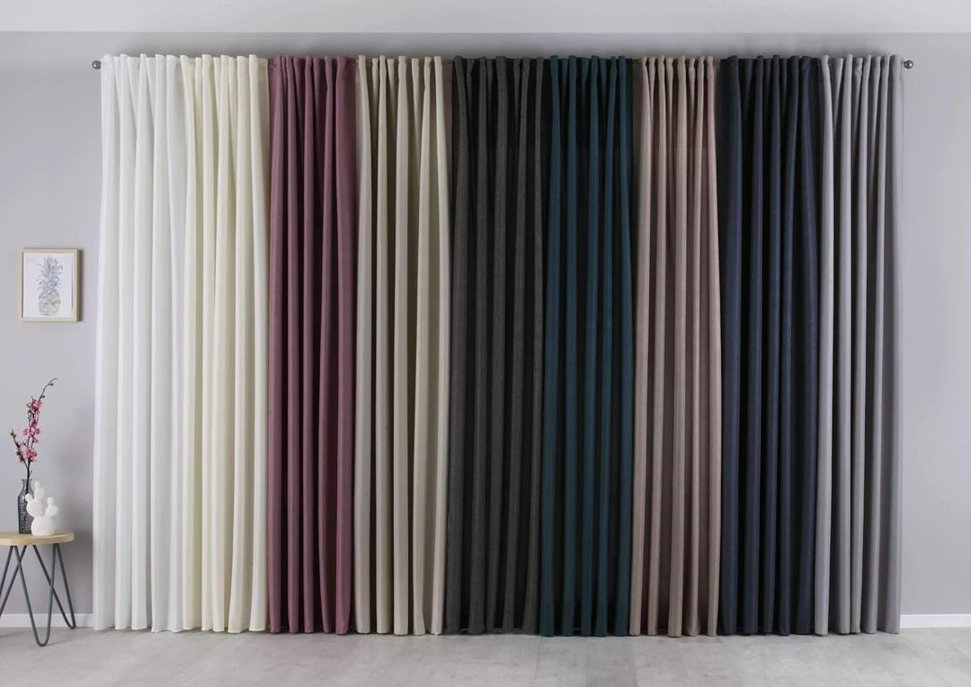 Vorhang Verdeckte Schlaufen Cationic »JENA« HxB 250x300 cm Grau Blickdicht Leinen Optik Gardine Meli