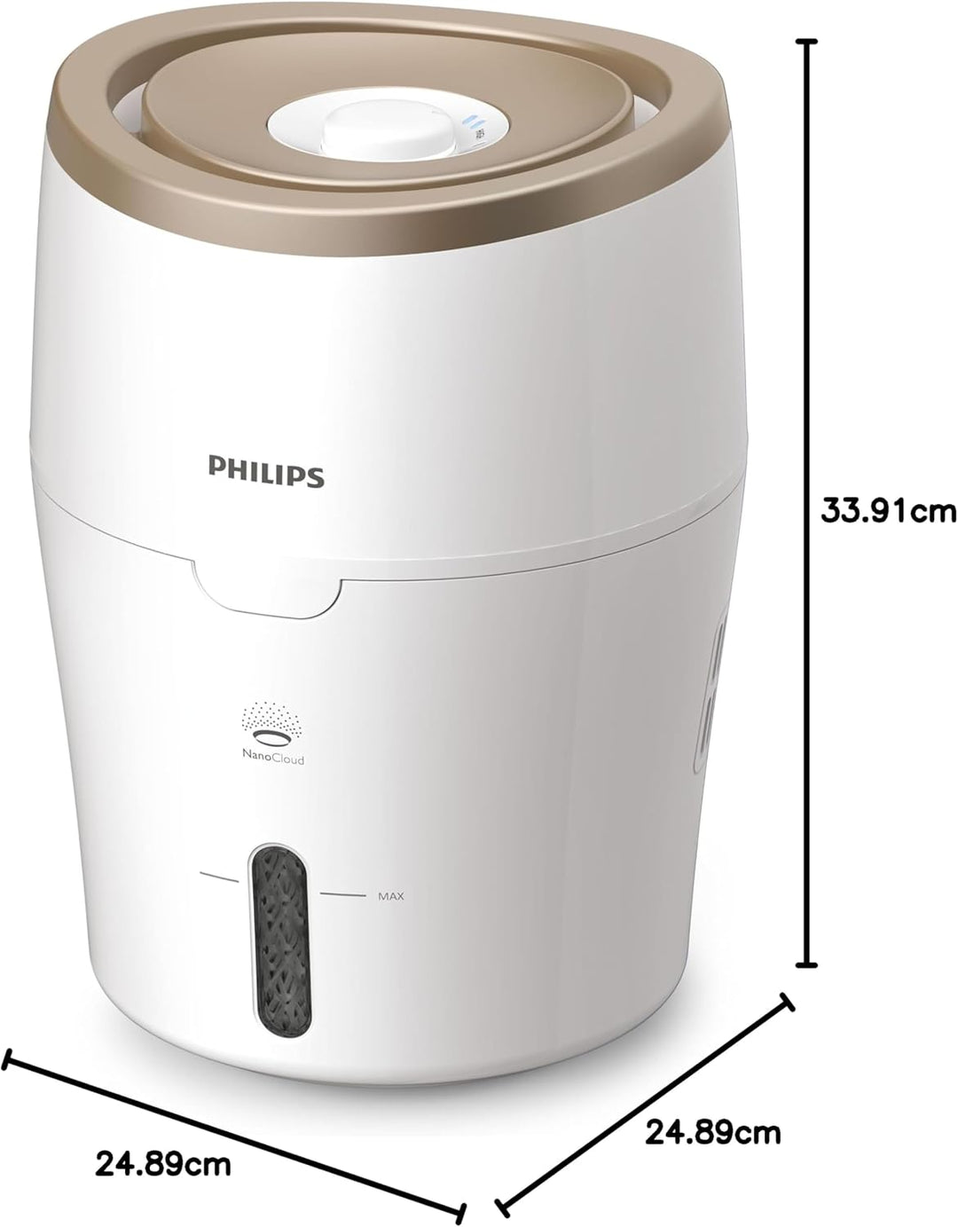 Philips Series 2000 Luftbefeuchter – für Räume bis 38 m², NanoCloud-Technologie, 2 Geschwindigkeitss