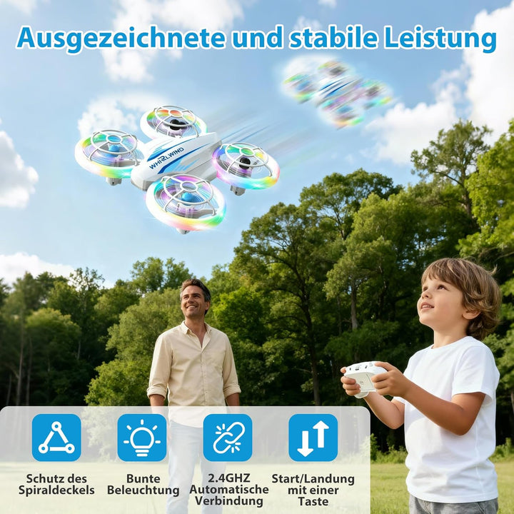 Mini Drohne für Kinder Drohne Spielzeug ab 6+ Jahre, RC Flugzeug Spielzeug Quadrocopter Drone für Ki