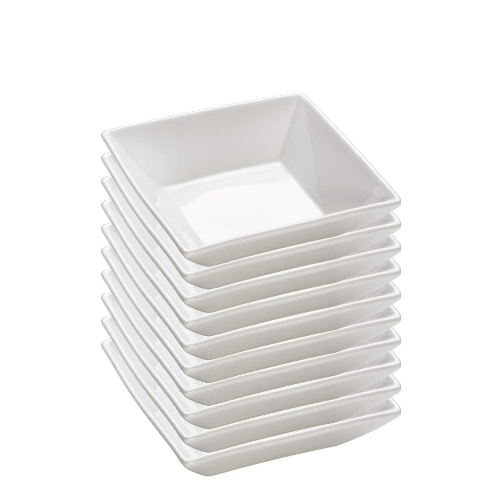10er SET Maxwell &amp; Williams Teller Suppe 18 cm SQUARE eckig, Porzellan, AA2557