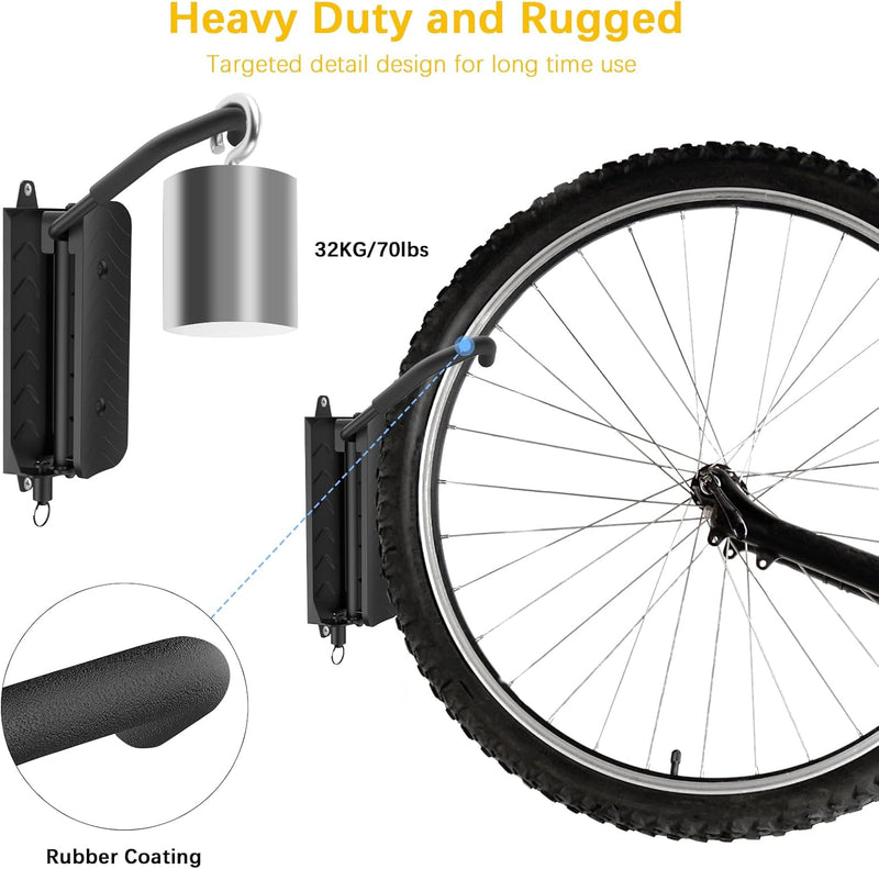 Fahrrad Wandhalterung, Wyxron Fahrradträger Vertikal Fahrradständer Schwenkbare 32kg Tragkraft mit F