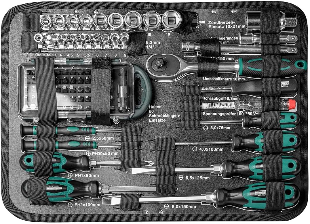 Brüder Mannesmann 124-tlg. Werkzeugsatz im Alukoffer, Silber, M29072 Single, Single