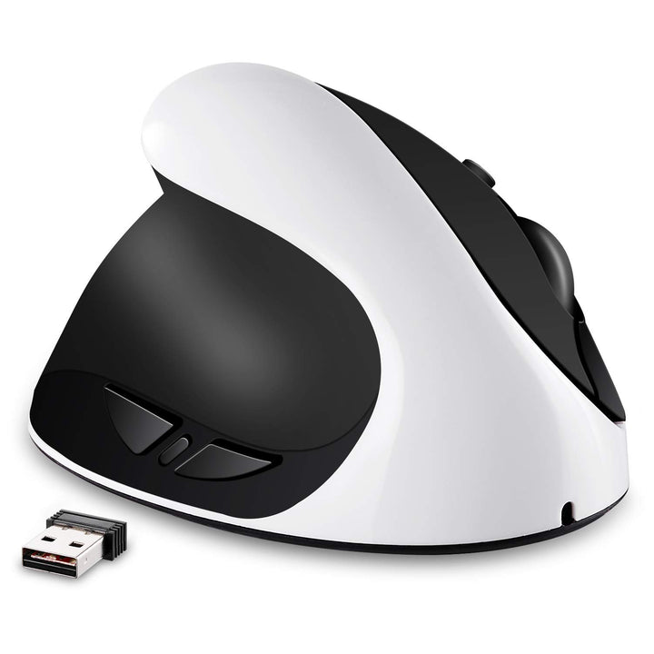Linkshändermaus, wiederaufladbare AURTEC-2,4G-Drahtlos-Ergonomische Vertikale Mäuse mit USB-Empfänge