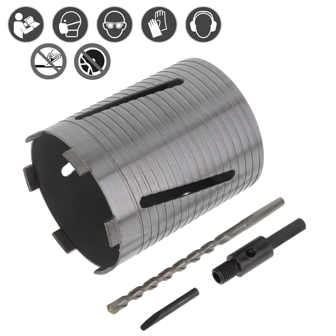 PRODIAMANT Diamant Bohrkrone ø 132mm Nutzlänge 150mm mit 6-Kant Adapter lasergeschweisst für trocken