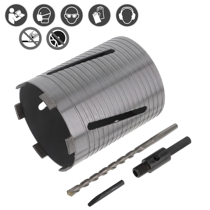 PRODIAMANT Diamant Bohrkrone ø 132mm Nutzlänge 150mm mit 6-Kant Adapter lasergeschweisst für trocken