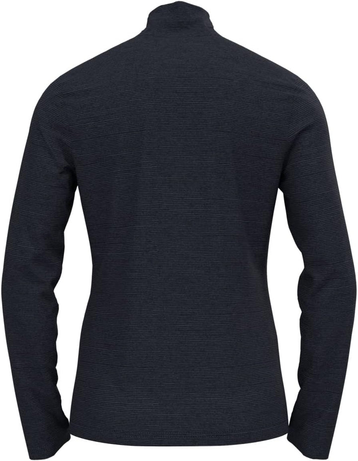 Odlo Damen Midlayer 1/2 Zip Roy Pullover XXL Shale Grey - Black Stripes, XXL Shale Grey - Black Stri