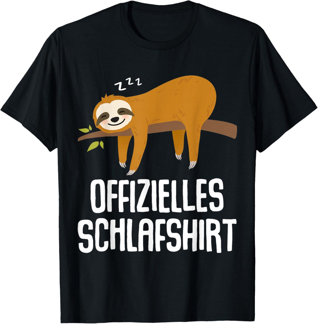 Geschenkidee Geburtstag Langschläfer Morgenmuffel , Kurzarm, Offizielles Schlafshirt Faultier Nachth