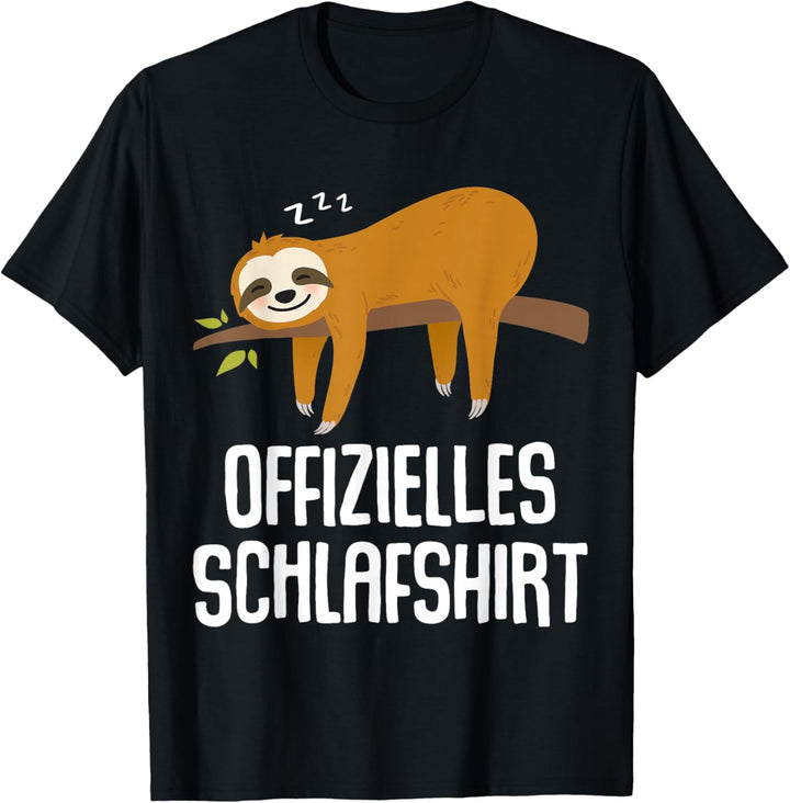 Geschenkidee Geburtstag Langschläfer Morgenmuffel , Kurzarm, Offizielles Schlafshirt Faultier Nachth