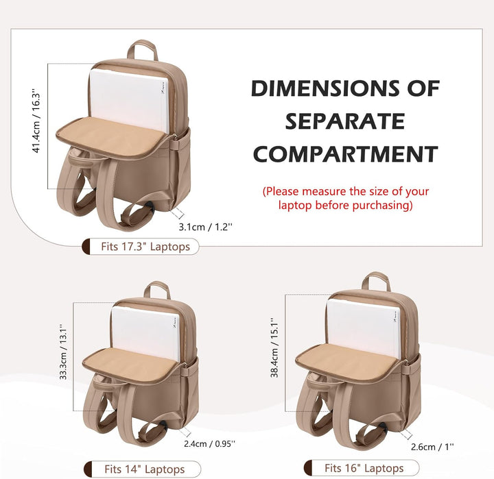 Schlanker Laptop-Rucksack für Damen, leichter Business-Rucksack für Damen, Computertasche, Geldbörse