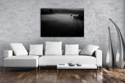 deyoli friedliche Landschaft in Afrika Effekt: Schwarz/Weiss im Format: 80x60 als Leinwandbild, Moti