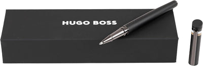 Hugo Boss Tintenroller Loop Iconic aus Messing hergestellt, Farbe: Schwarz/Dunkelgrün, Abmessungen: