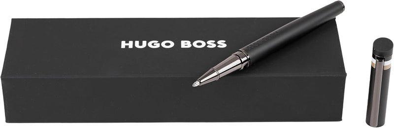 Hugo Boss Tintenroller Loop Iconic aus Messing hergestellt, Farbe: Schwarz/Dunkelgrün, Abmessungen: