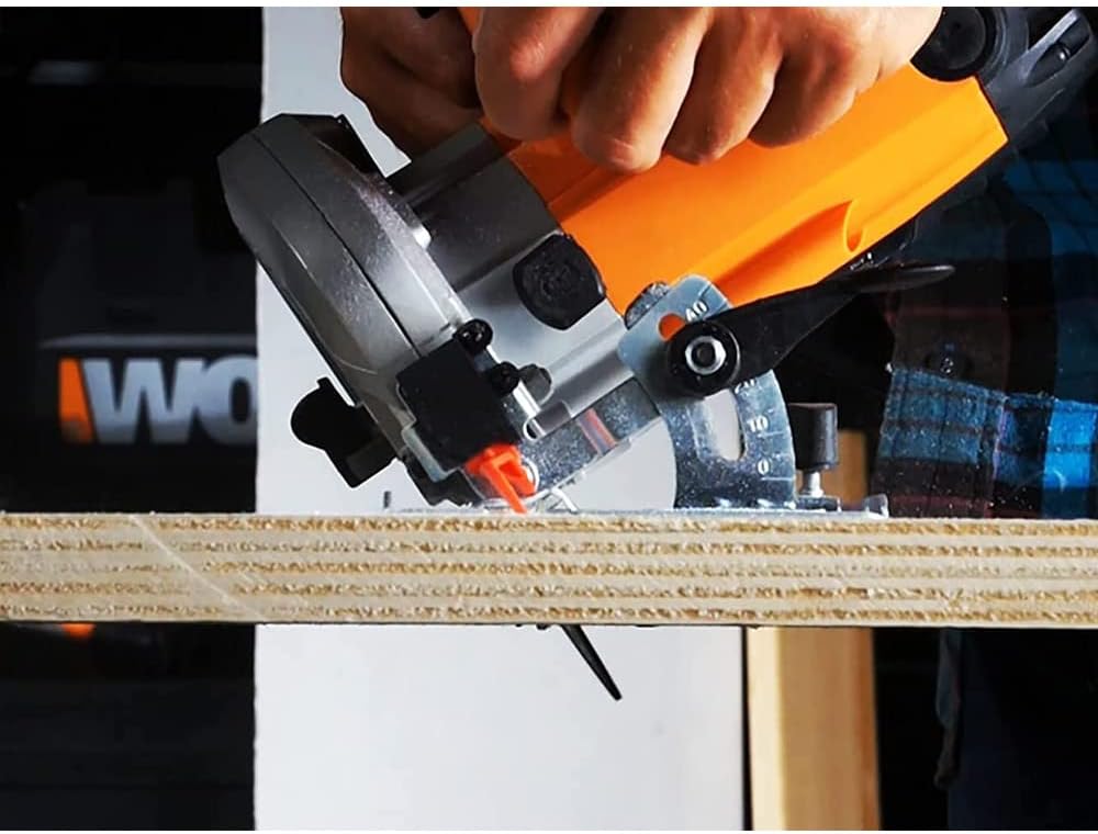 WORX WX425 Handkreissäge 1200W - zum Sägen von Holz, Aluminium &amp; Stahl - präzise Gehrungsschnitte –