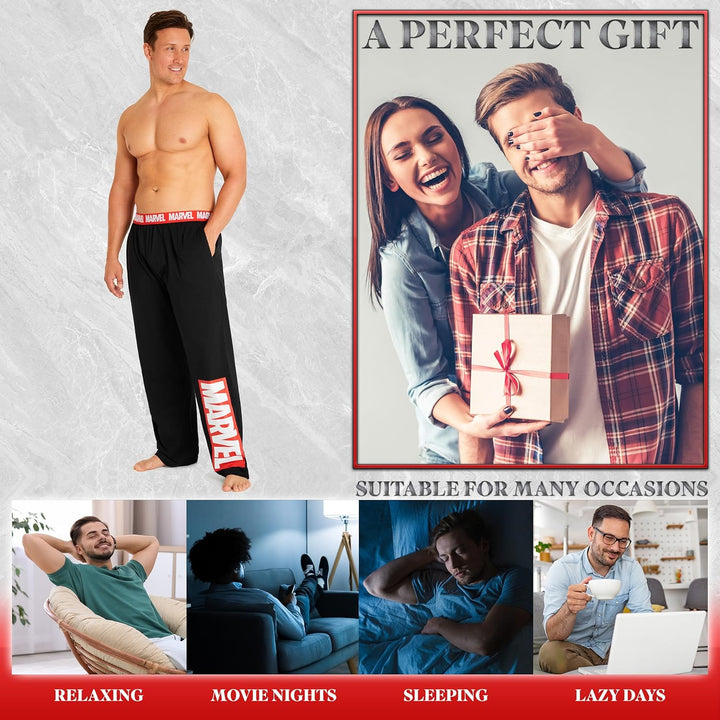 Marvel Avengers Schlafanzughose Herren lang, bequeme Pyjama Hosen - Geschenke für Männer & Teenager