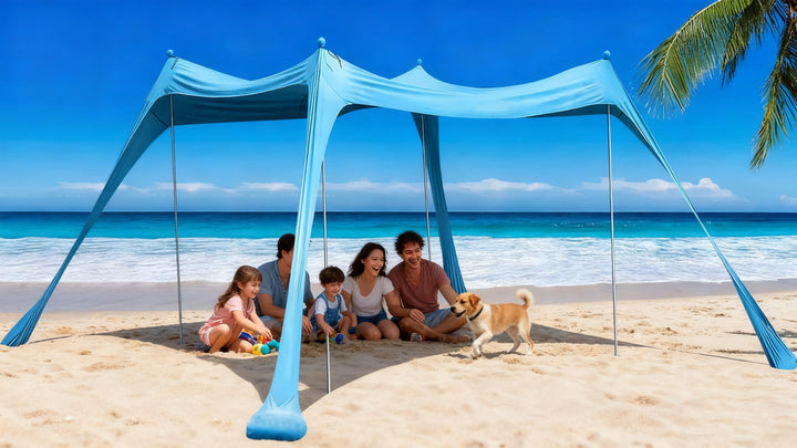 Strand Schatten Zelt Markise 10x10 FT Strand Sonnencreme wasserdichte leichte Blockierung und elasti