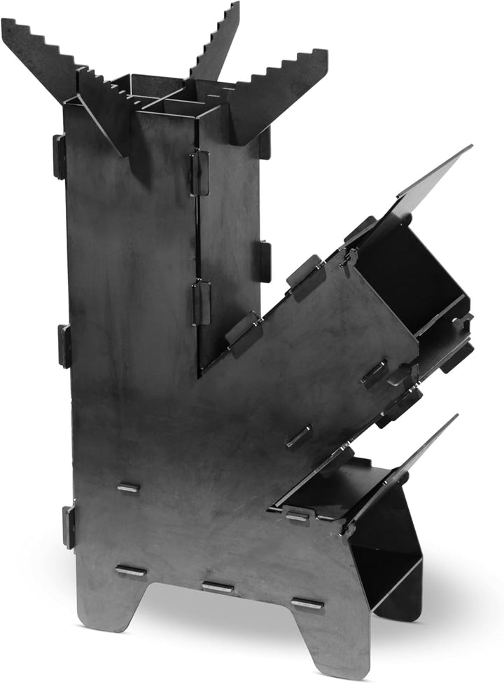 Czaja® Raketenofen mit extra starker 5 mm Grillplatte – Robuster Rocket Stove aus 3 mm Stahl | Holzo