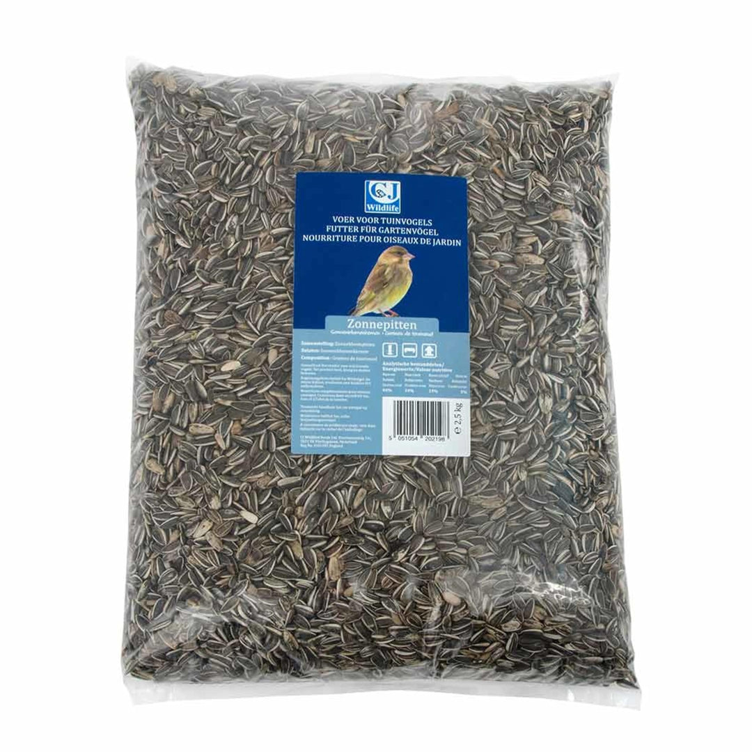 CJ Wildlife Gestreifte Sonnenblumenkerne 2,5kg – Vogelfutter Wildvögel ganzjährig – Sonnenblumenkern