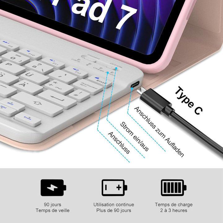 IVEOPPE Hülle mit Tastatur für Xiaomi Pad 8/8 Pro 11.2" 2025, Deutsches QWERTZ Layout, Abnehmbare Ma