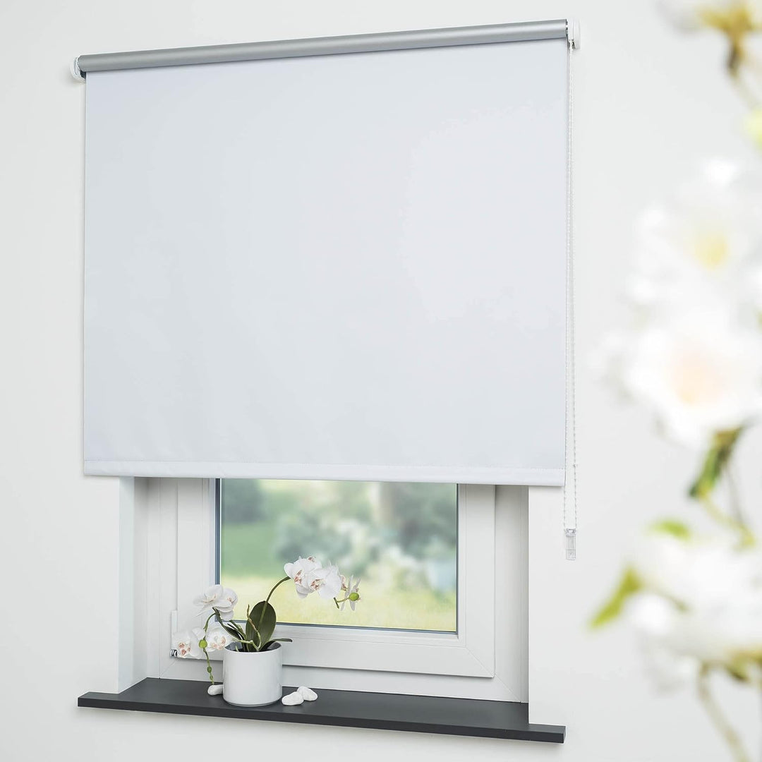 Liedeco® Rollo, Fenster Rollo, Kettenzug-Rollo / 162 x 180 cm (Breite x Höhe), weiss/Thermo-Beschich