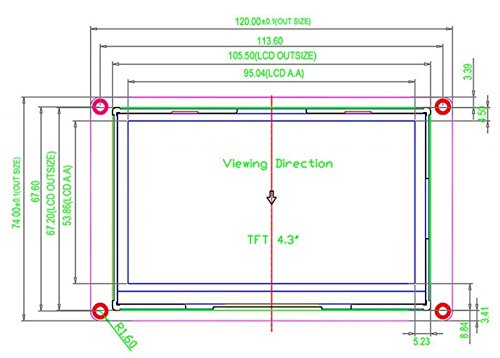 Aihasd English Nextion 4.3'' HMI TFT Touch Panel LCD Display Module Resistive Touch Screen Panel for