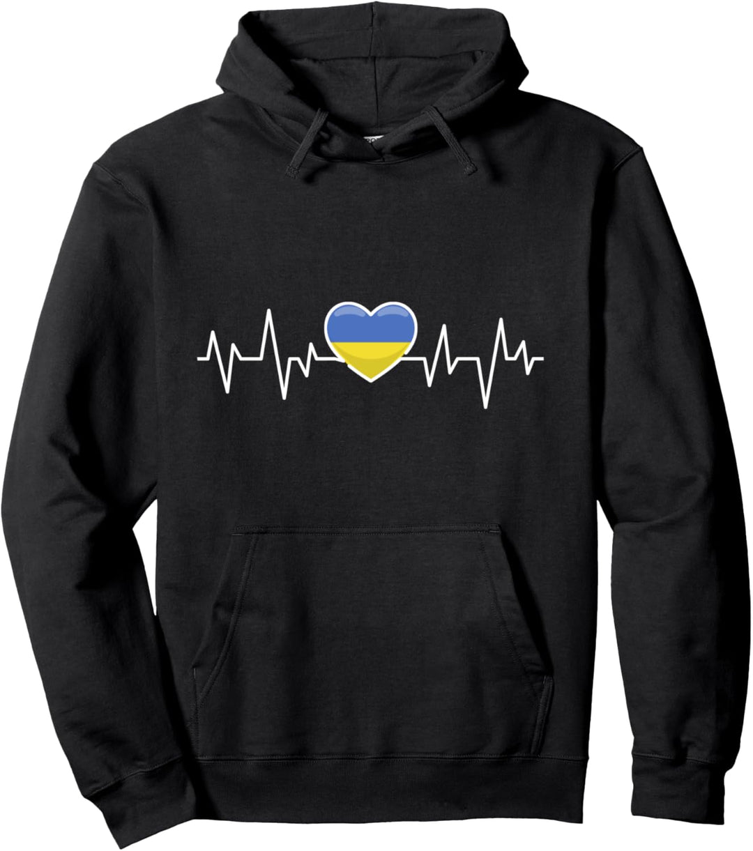 Ukraine Herzschlag Ukrainische Flagge Ukrainischer Stolz Pullover Hoodie