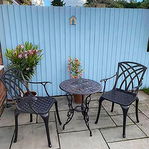Lazy Susan London Rose Bistrotisch | Rund | 2-Sitzer | wartungsfrei | wetterfest | Sandguss-Aluminiu