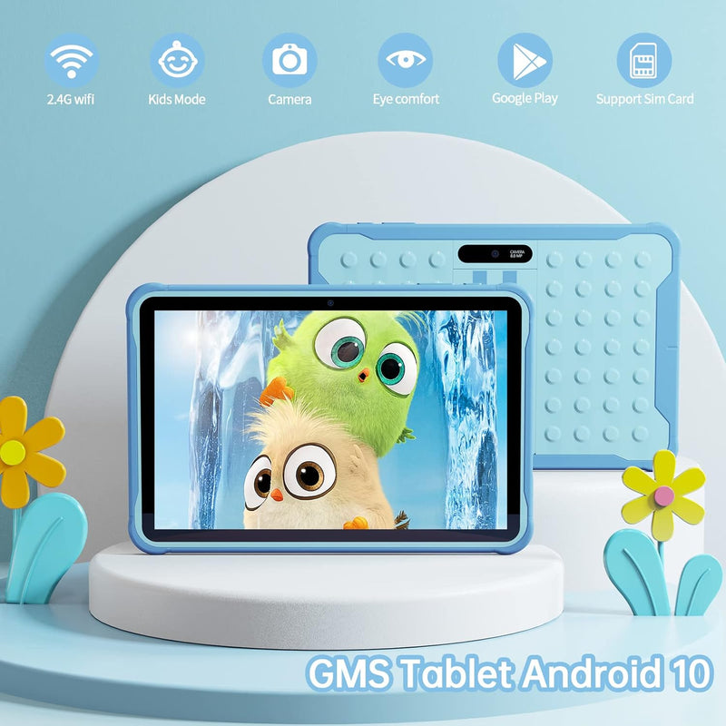 PRITOM Kinder Tablet 10 inch, Android 10,3G Telefon Tablet, Kindersicherung, WiFi Tablet für Kind, 6