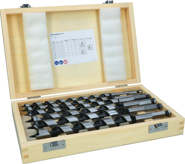 Bosch Professional 6tlg. Holzschlangenbohrer-Set mit 1/4"-Sechskantschaft Schaft-Set, Schaft-Set