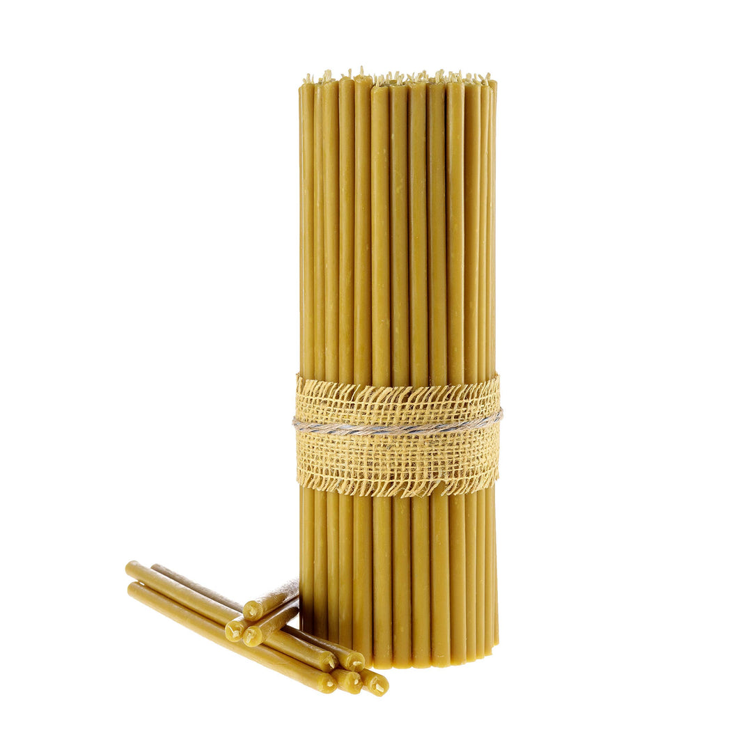 Danilovo Ritual Kerzen 100% Bienenwachs (Gelb) - Orthodoxe Kerzen für Gebet Tischdeko Hochzeit - Ung