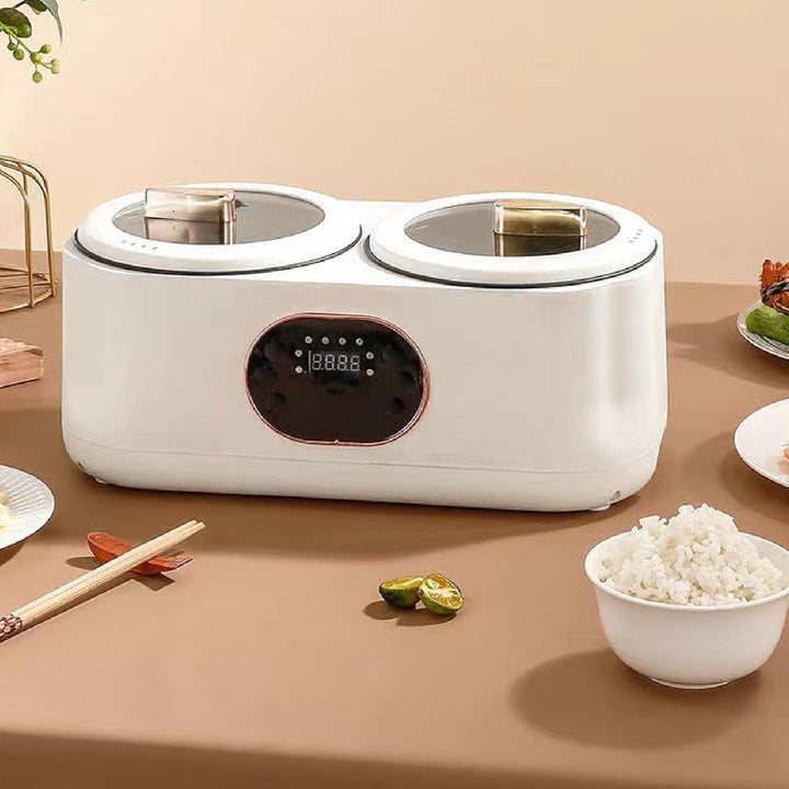 Elektrischer Doppel-Reiskocher, Multifunktions-Kochtopf mit 2 Innentöpfen, Touch-Panel für Hot Pot S