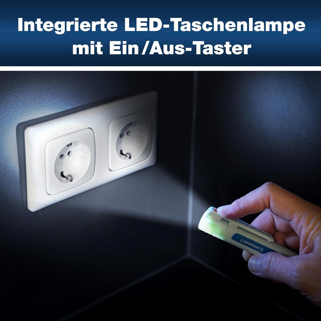 PeakTech 1030 AC Spannungsprüfer berührungslos [+LED Signal Lampe & Vibration] 50-1000 V AC Betriebs