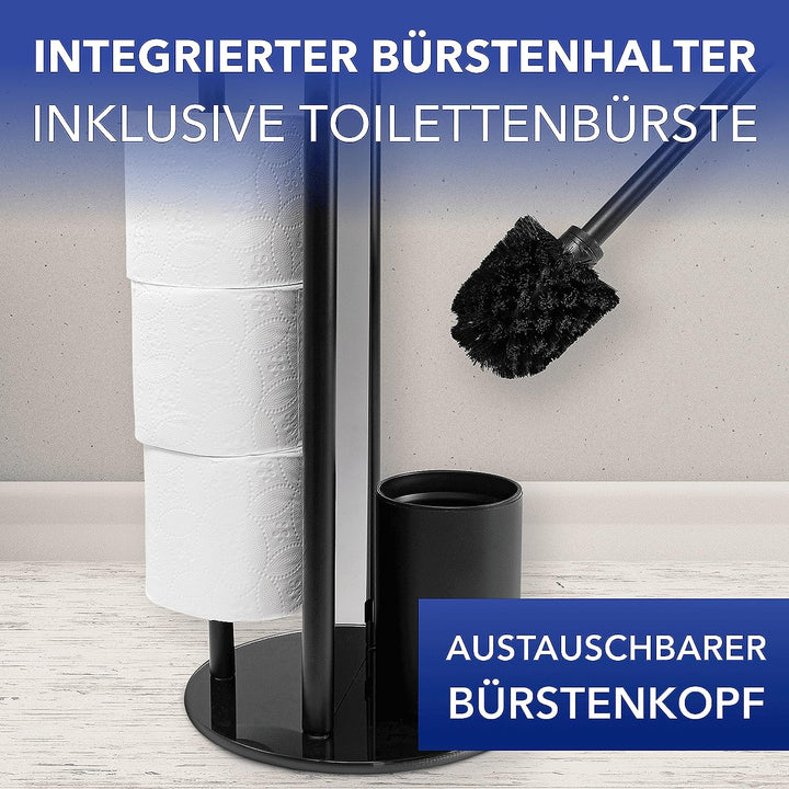 WENKO Stand WC-Garnitur Ravina mit integriertem Toilettenpapierhalter und WC-Bürstenhalter, in rostf