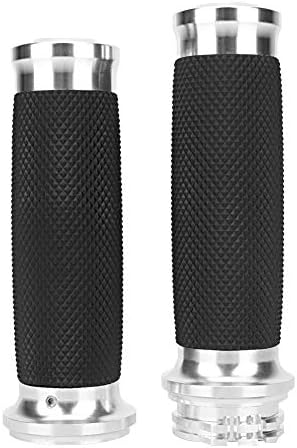 Gorgeri Motorrad Lenkergriffe, 1 Paar Universal Motorrad 25mm Handgriff Aluminium + Gummi Anti-Rutsc