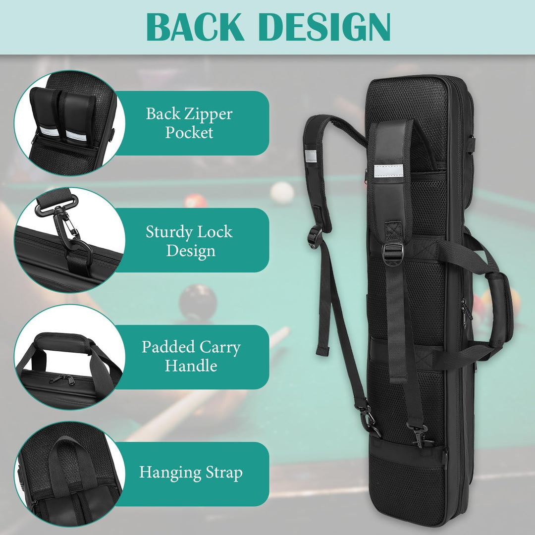 4X4 Billard Queue Tasche wasserdichte Pool Cue Case für 4 Unterteile und 4 Schäfte weiche Pool Stick
