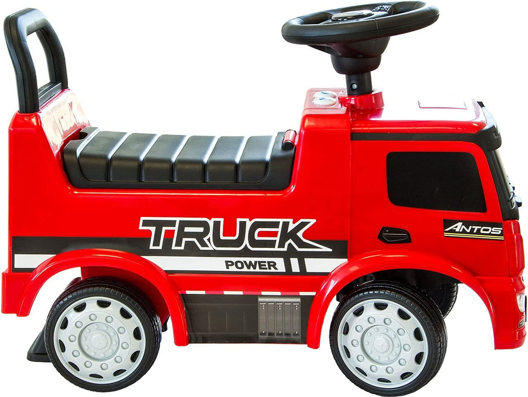 NATIV Rutscherauto Mercedes Antos, Babyrutscher mit Kunststoffrädern, Truck, LKW, Kinderfahrzeug Rut
