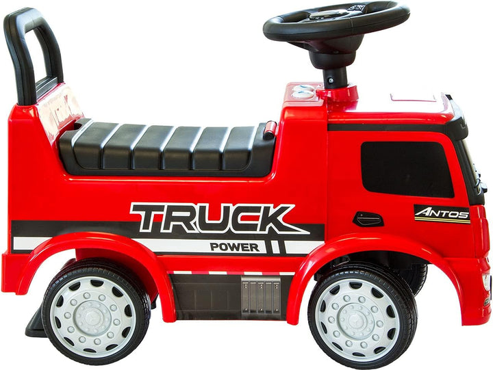 NATIV Rutscherauto Mercedes Antos, Babyrutscher mit Kunststoffrädern, Truck, LKW, Kinderfahrzeug Rut