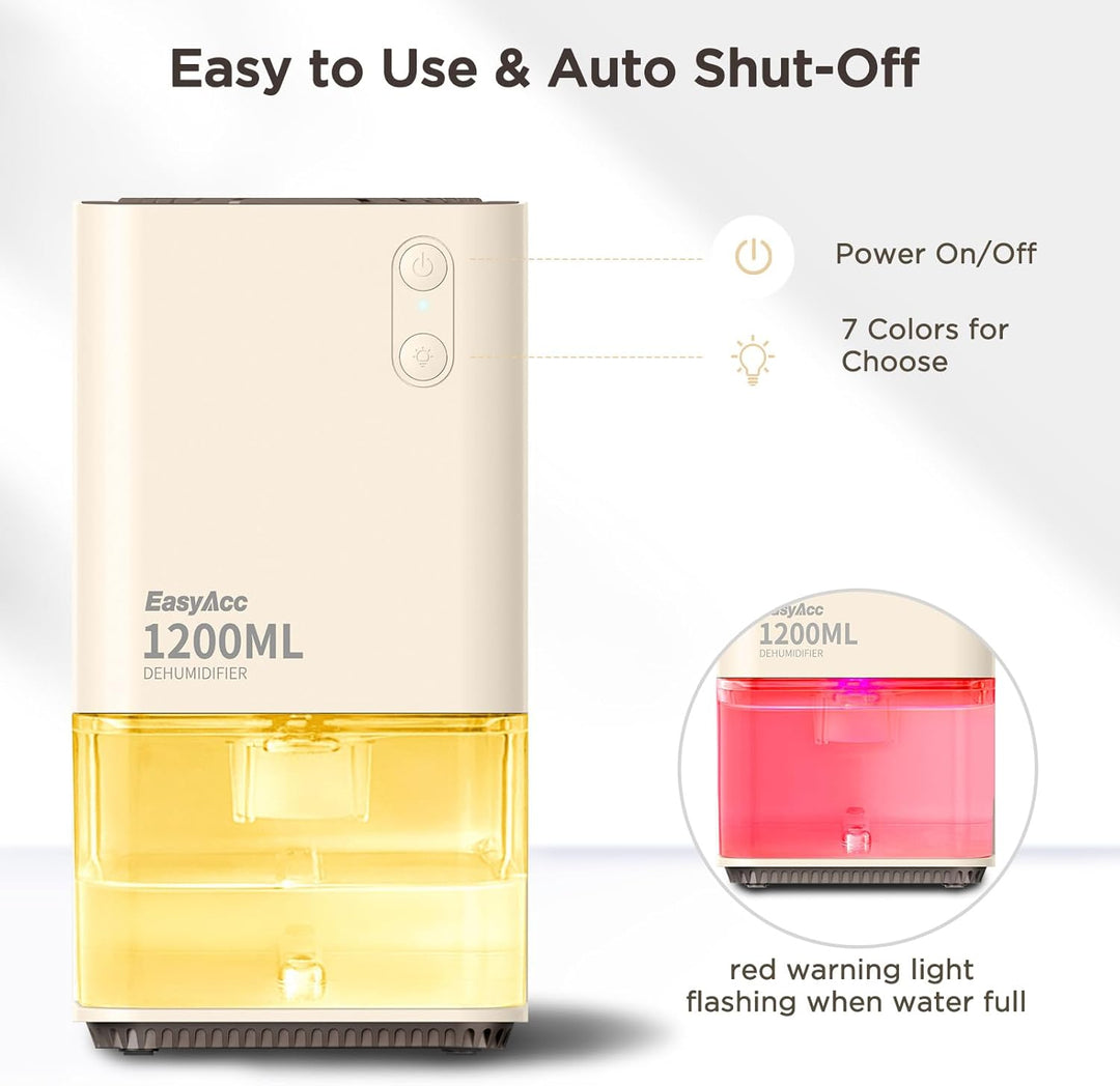 Luftentfeuchter 1200ML, EasyAcc Luftentfeuchter Elektrisch,Automatischer Gegen Feuchtigkeit, Auto Ab