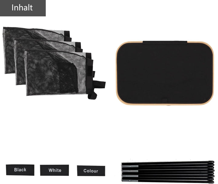 Wäschekorb mit Deckel 160L - Schwarz - Wäschekorb 3 Fächer - Wäschesortierer 3 Fächer - Korb mit Dec
