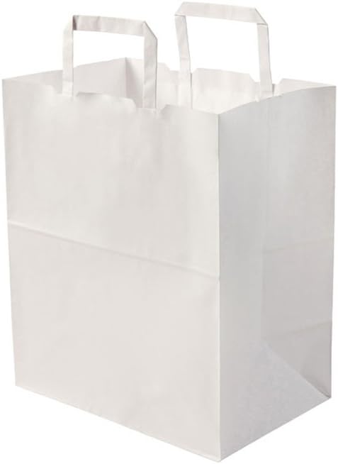 BIOZOYG weisse Papiertüten mit Griff I umweltschonende Papiertüte aus Kraftpapier I Geschenktüte bio