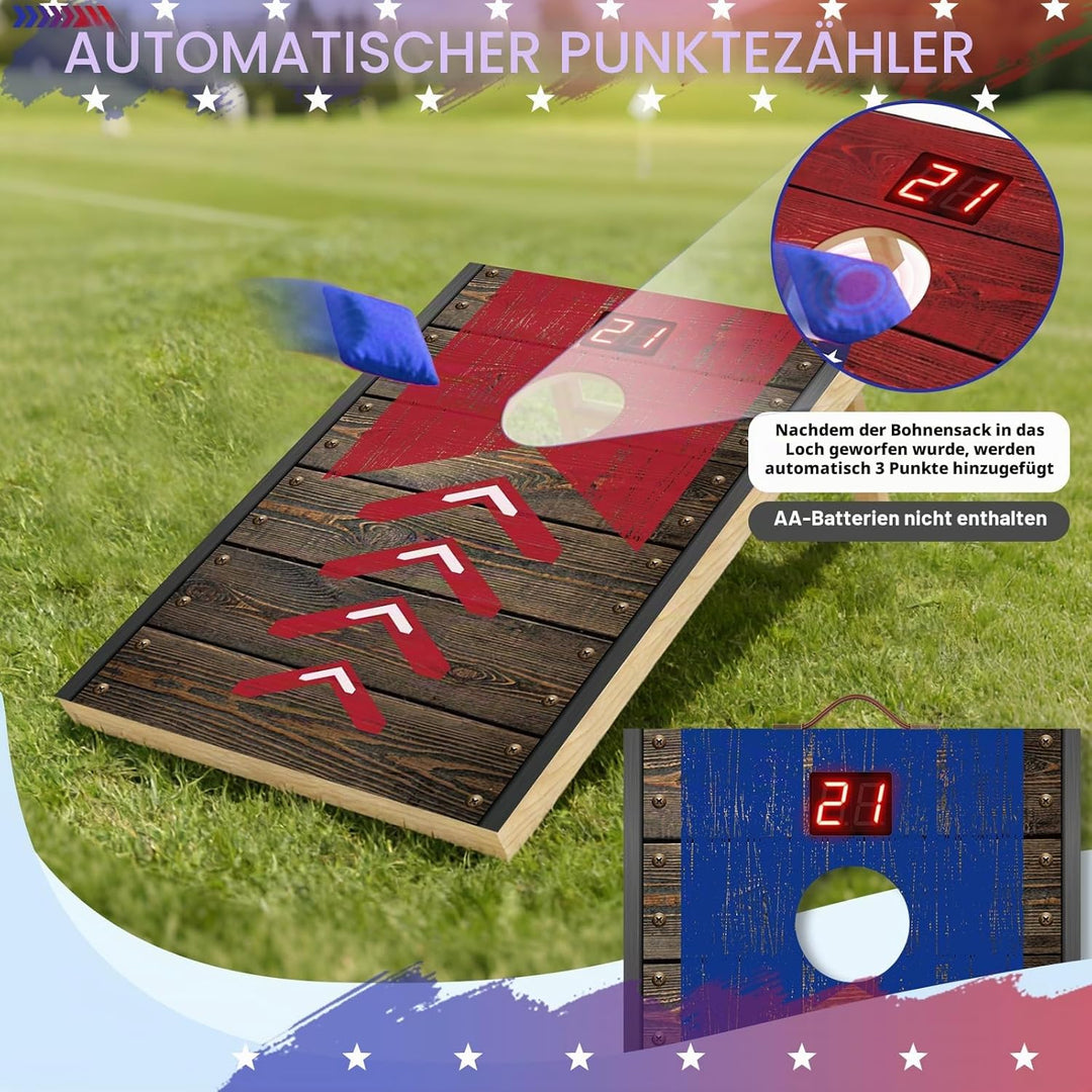 Verbessert 90 x 60 cm Faltbar Cornhole Spiel Outdoor Cornhole Säckchen mit mit Punktesystem,Bohnensä