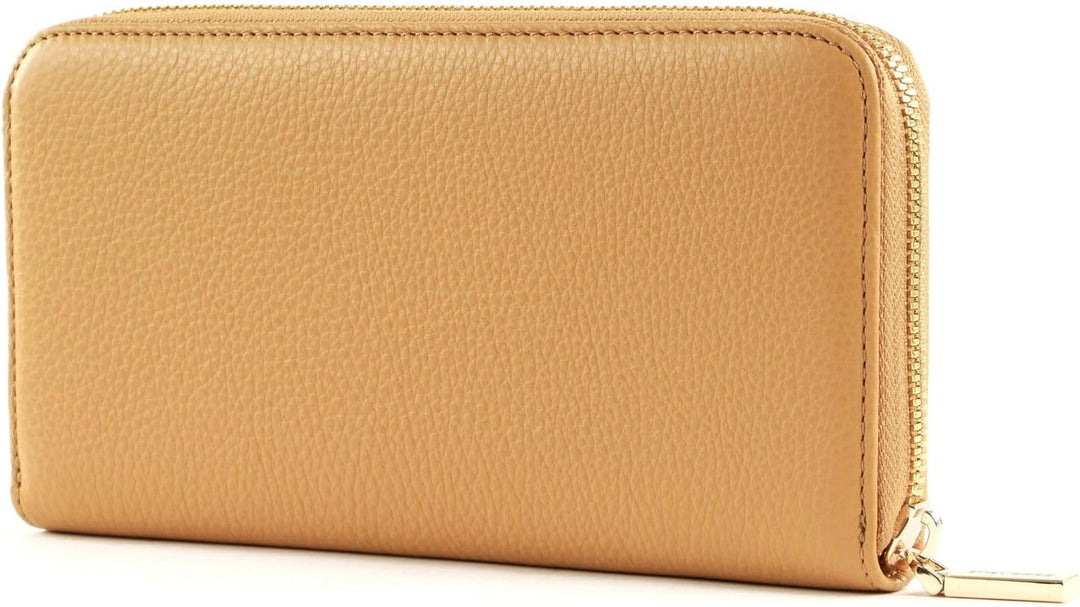 Coccinelle Metallic Soft Zip Around Wallet Warm Beige