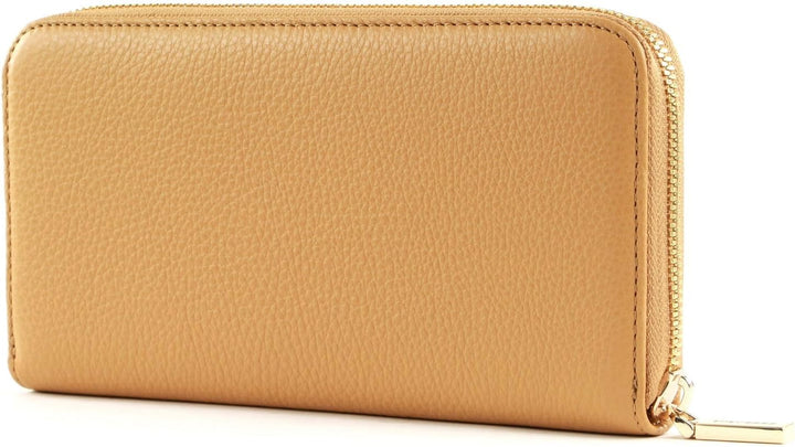 Coccinelle Metallic Soft Zip Around Wallet Warm Beige