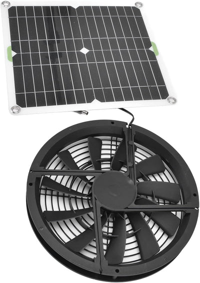 Fafeicy Solarpanel-Lüfter-Kit, 100 W 2 A Wasserdichter Lüftungsgehäuse-Abluftventilator, 23–24% Umwa