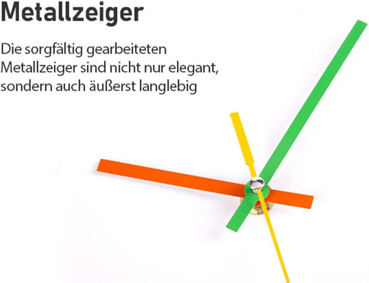 ACCSHINE Kinder Wanduhr ohne Tickgeräusche Lernuhr 30cm 3D Bunt Zahlen Modern Quartz Lautlos Wanduhr