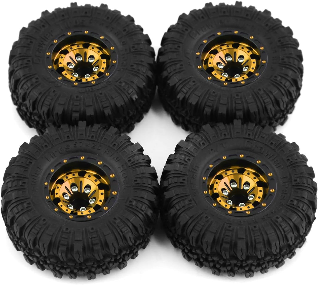KEEDA 57mm RC Reifen und Räder, 1,0 Zoll Micro Beadlock Felge für 1/18 TRX4M 1/24 RC Crawler Car Axi