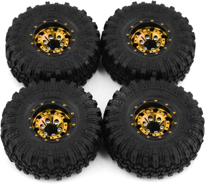 KEEDA 57mm RC Reifen und Räder, 1,0 Zoll Micro Beadlock Felge für 1/18 TRX4M 1/24 RC Crawler Car Axi