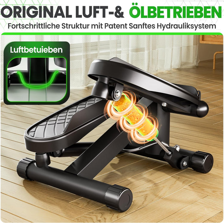 Ultrasport Stepper für Zuhause I Mini Stepper Fitness, 2 in 1 Up-Down Swing Stepper mit Power Ropes