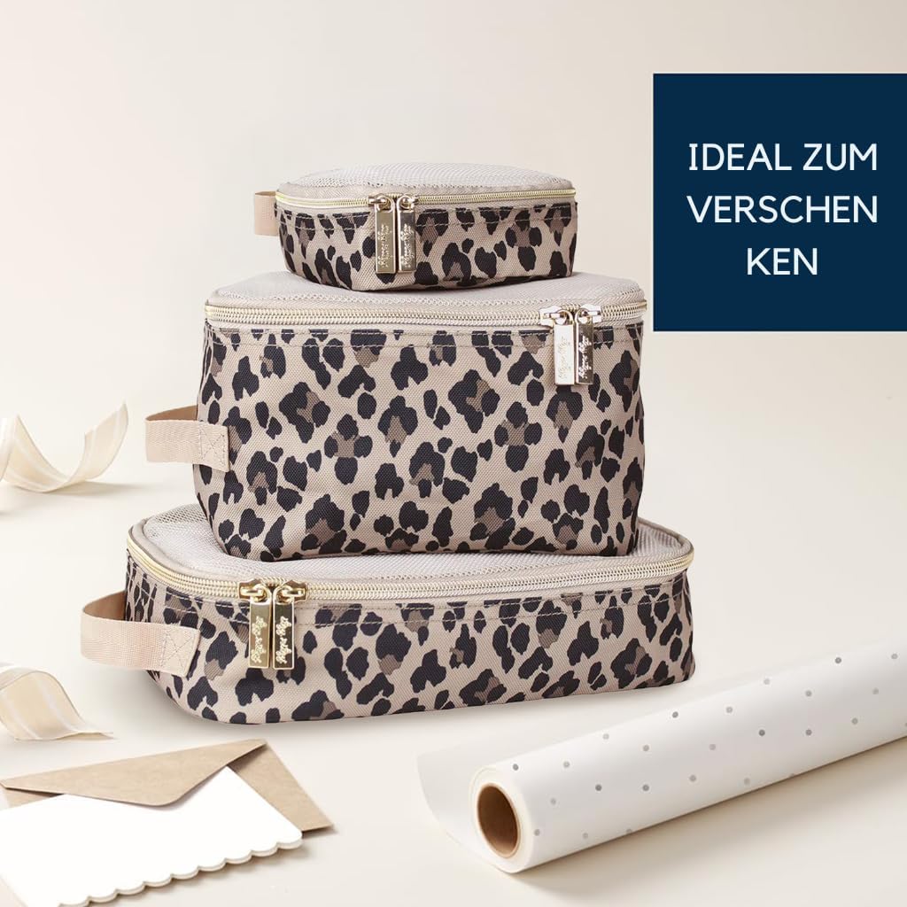 Itzy Ritzy Packing Cubes - Set of 3 Packing Cubes or Travel Organizers; Each Cube Features A Mesh To