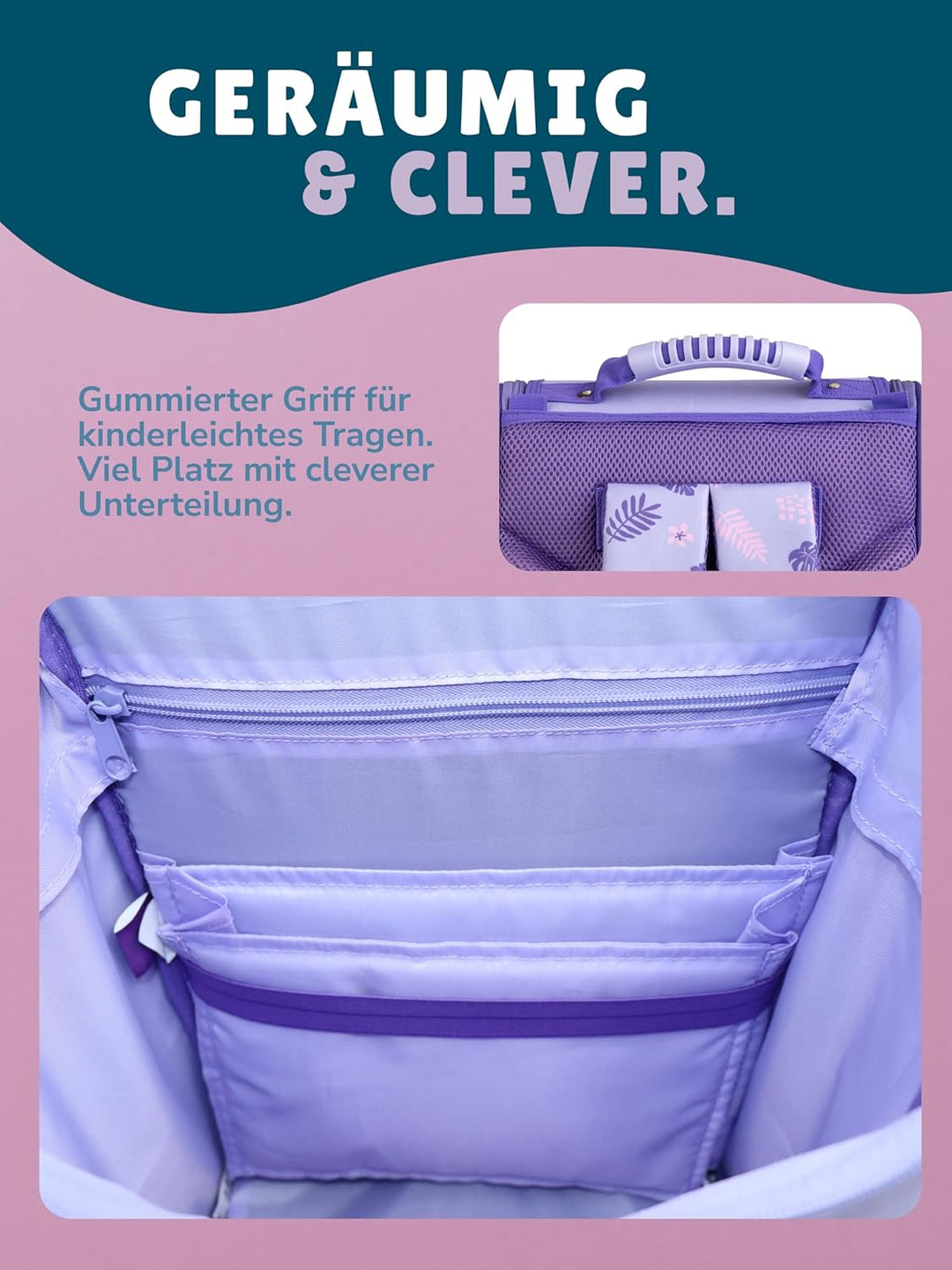 Familando - Schulranzen Set - 9-teilig mit Lunch-Set - Disneys Lilo und Stitch - Ergonomisch, stabil