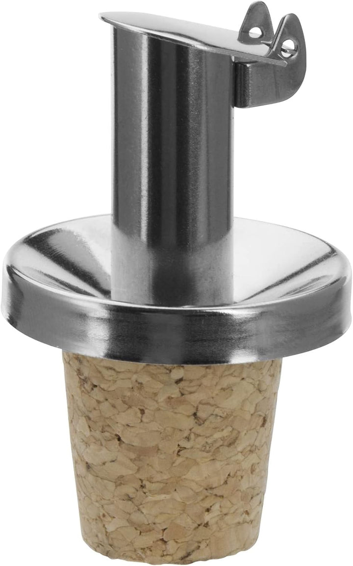 Westmark 4 Öl-/Essig-Ausgiesser + 4 Ersatzkorken, mit Kläppchen, Metall/rostfreier Edelstahl, Naturk